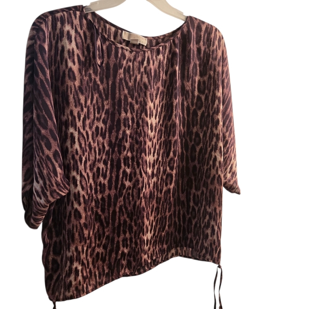 Michael Kors Vintage Grung Animal Print 3/4 Sleeve Blouse  - Size XL - Picture 2 of 13